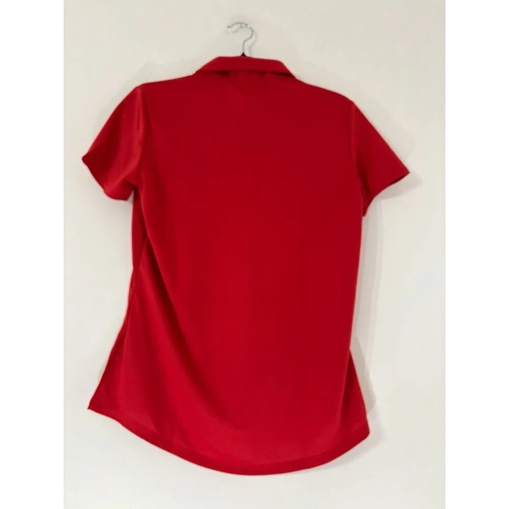 adidas Women's Performance Solid Short Sleeve Golf Polo Shirt - Collegiate Red
